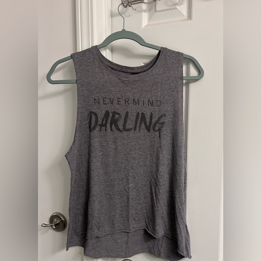 Hollister Gray 'NEVERMIND DARLING' Sleeveless Tank